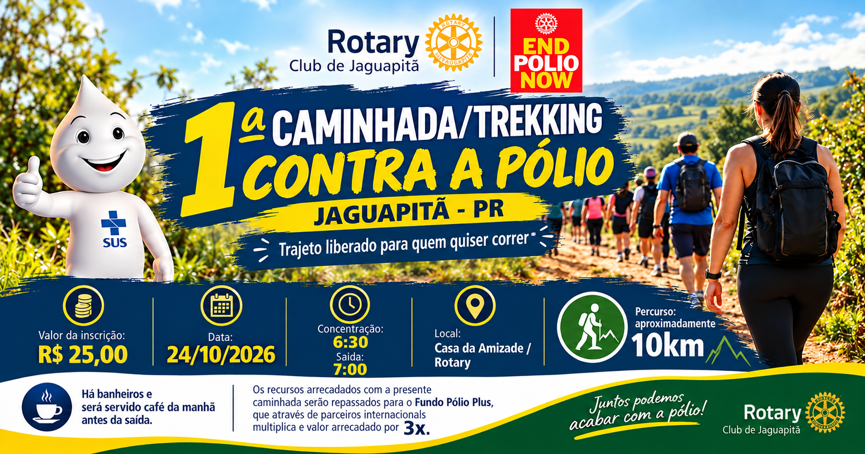 1ª CAMINHADA/TREKKING CONTRA A PÓLIO